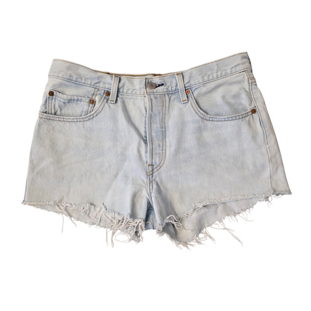 Levis 501 Light Wash Denim Cutoff Shorts